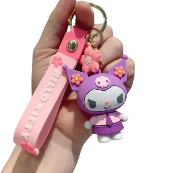 Sanrio Kuromi 3D Keychain Bag Charm Wristlet - Picture 1 of 1